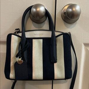 Kate Spade Navy and Cream Striped Satchel